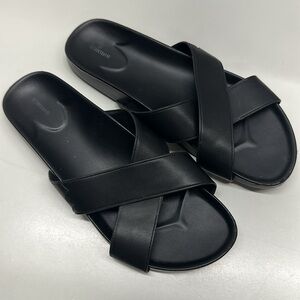 Birdies The Robin Sandals Strappy Open Toe Slip On Shoes Vegan Black Size 10